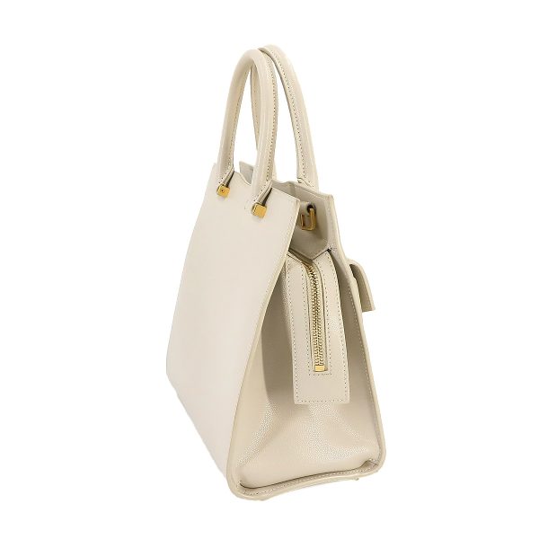 90237523 03 Saint Laurent 2Way Hand Shoulder Bag Leather Ivory