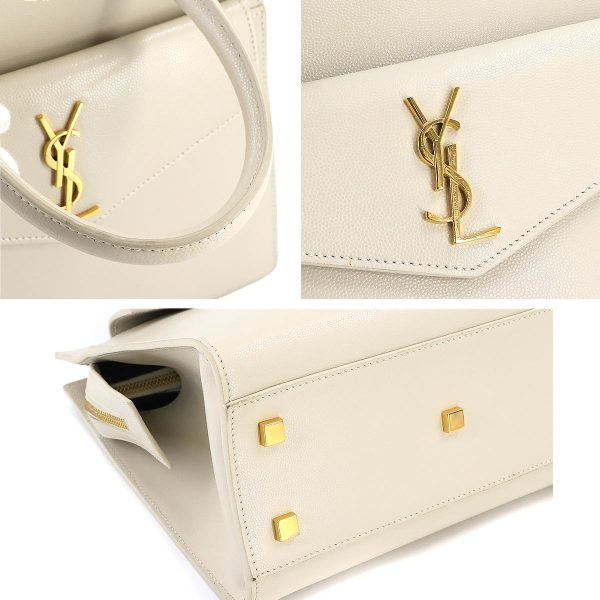 90237523 08 Saint Laurent 2Way Hand Shoulder Bag Leather Ivory