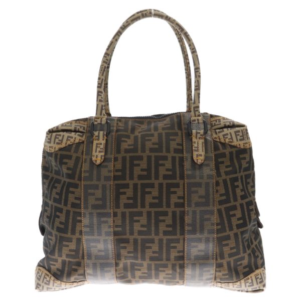 9024a230045 1 Fendi Zucca Pattern Canvas Tote Bag Brown