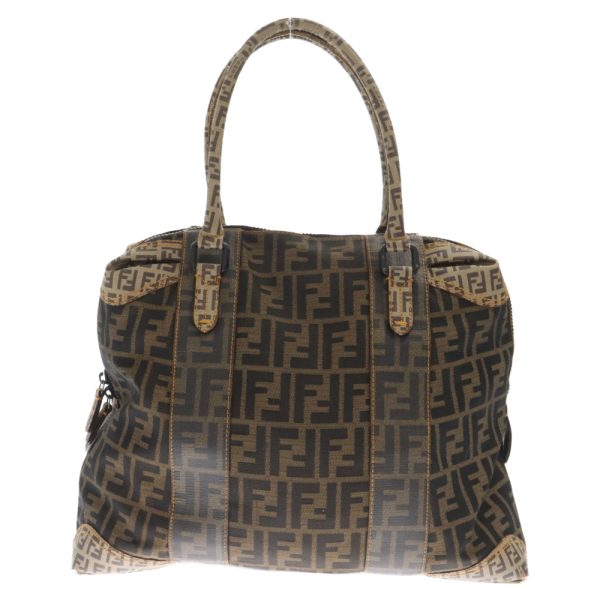 9024a230045 2 Fendi Zucca Pattern Canvas Tote Bag Brown