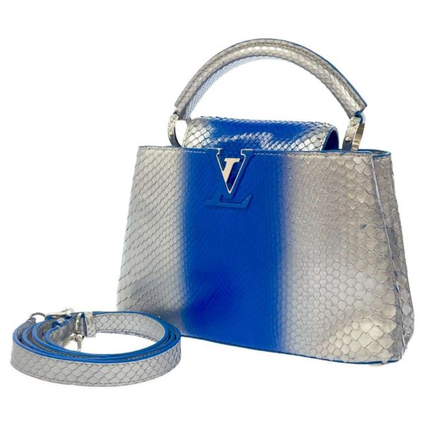 9032637 01 Louis Vuitton Python Capucines BB Shoulder Bag Silver