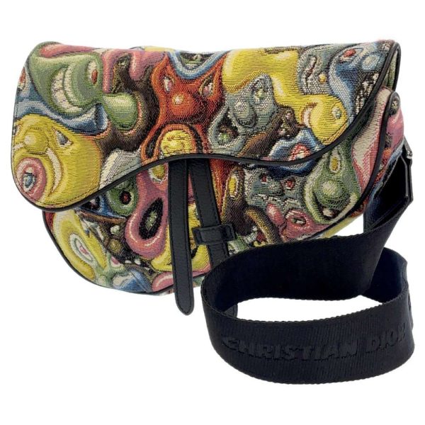 9154155 01 Dior Canvas SaddleKenny Scharf Collaboration Bag Multicolor