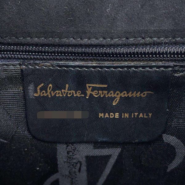 9180789 14 Ferragamo Gancini Suede Ferragamo Shoulder Bag Black