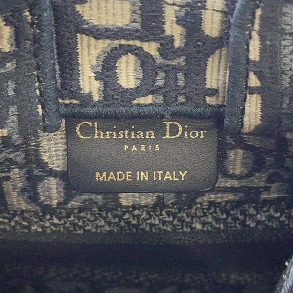 9223721 13 Christian Dior Oblique Embroidery Pochettte Tote Bag Navy