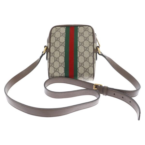 9224a120046 2 GUCCI Ophdia Sherry Line Shoulder Bag Canvas Brown