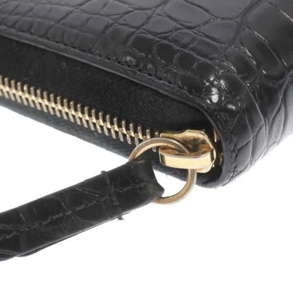 9224f040042 6 Gucci Double G Croco Zip Around Wallet Leather Black