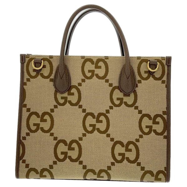 9254053 03 Gucci Jumbo GG 2way Shoulder Bag BeigeBrown