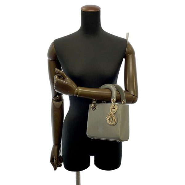 9256040 05 Christian Dior Mini Lizard 2way Shoulder Bag Gray