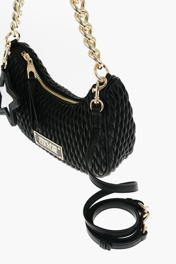 925fceba3d850a6 dk 3 Versace Quilted Faux Leather Shoulder Bag Removab