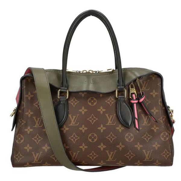 92905 1 Louis Vuitton Tilly Leather Shoulder Bag Brown