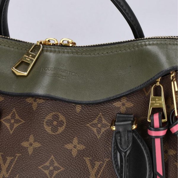 92905 7 Louis Vuitton Tilly Leather Shoulder Bag Brown