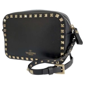 9311312 01 Valentino Garavani Rockstud Shoulder Bag Black