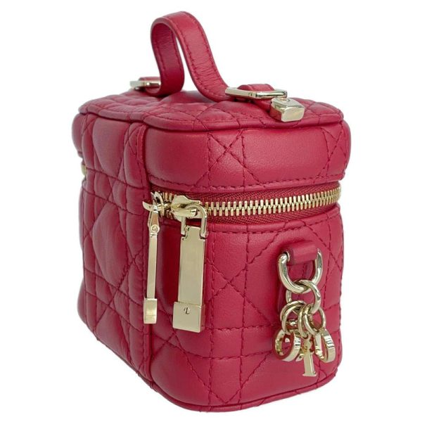 9313088 02 Christian Dior Vanity Canage Micro Lamb Skin 2 Way Bag Red