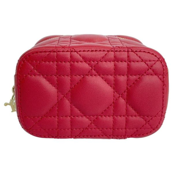 9313088 04 Christian Dior Vanity Canage Micro Lamb Skin 2 Way Bag Red