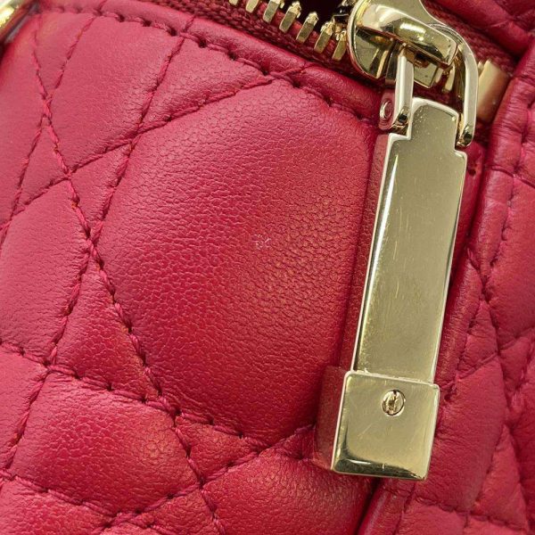 9313088 10 Christian Dior Cannage Lamb Skin Micro 2 Way Shoulder Bag Red