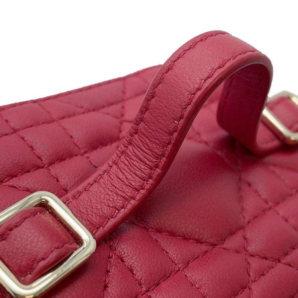 9313088 11 Christian Dior Cannage Lamb Skin Micro 2 Way Shoulder Bag Red