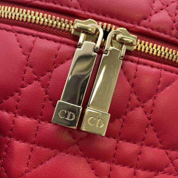 9313088 14 Christian Dior Cannage Lamb Skin Micro 2 Way Shoulder Bag Red