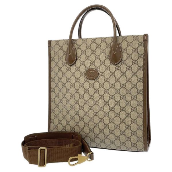 9319820 01 Gucci GG Supreme 2way Handbag BeigeBrown