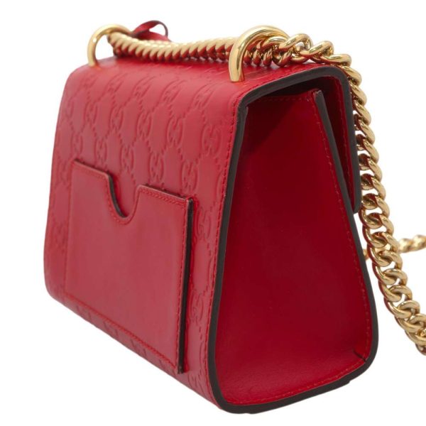 9319936 02 Gucci GG Supreme Padlock Chain Shoulder Bag Red