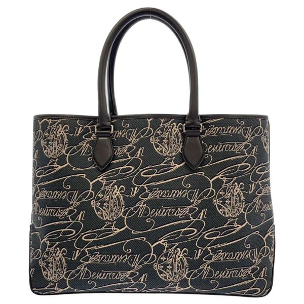 9321649 03 Berluti Toujours Scritto Arabesque Tote Bag Navy