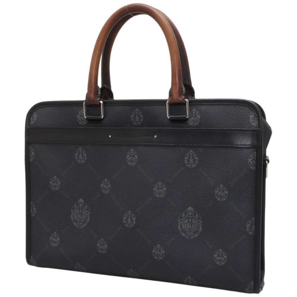 9321656 01 Berluti Crest Journey Briefcase Business Bag Black