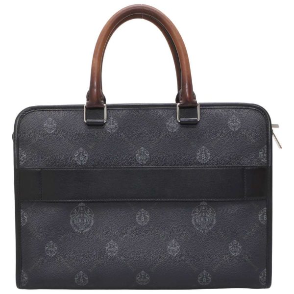 9321656 03 Berluti Crest Journey Briefcase Business Bag Black