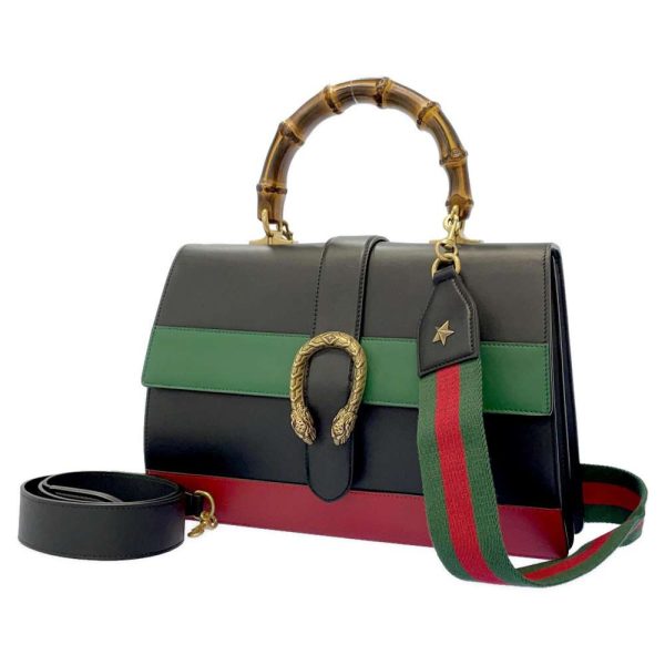 9338135 01 Gucci Dionysus 2way Shoulder Bag BlackGreenRed