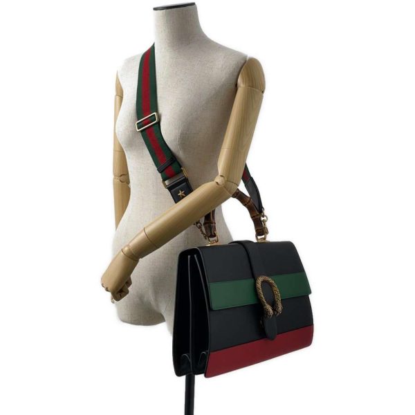 9338135 06 Gucci Dionysus 2way Shoulder Bag BlackGreenRed