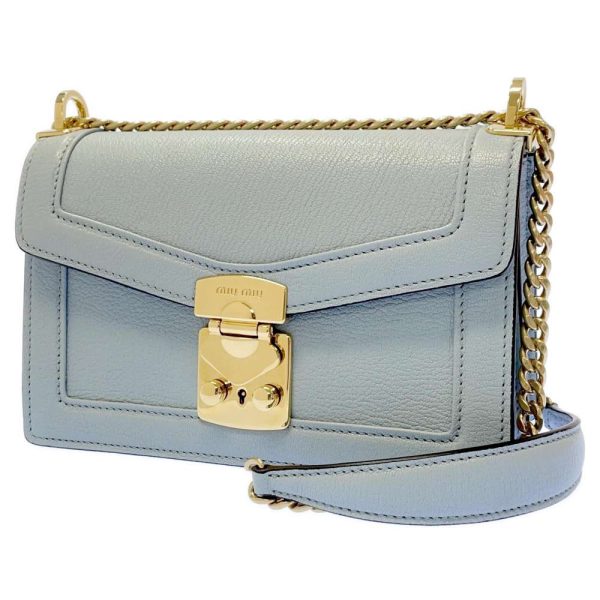 9342330 01 Miu Miu Chain Shoulder Bag Light Blue