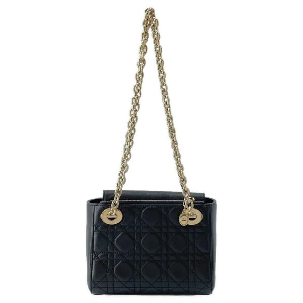 9359956 03 Christian Dior Cannage Chain Shoulder Bag Black