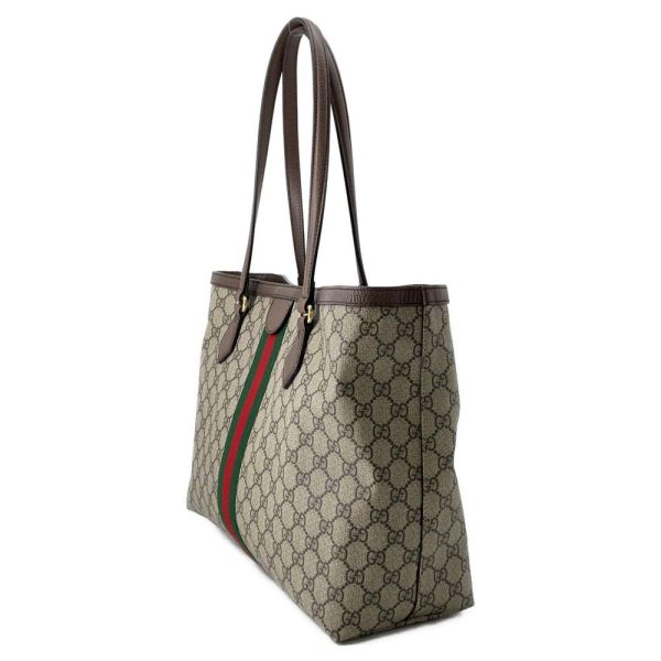 9383449 02 Gucci Ophidia Web GG Pattern Tote Bag BeigeBrown