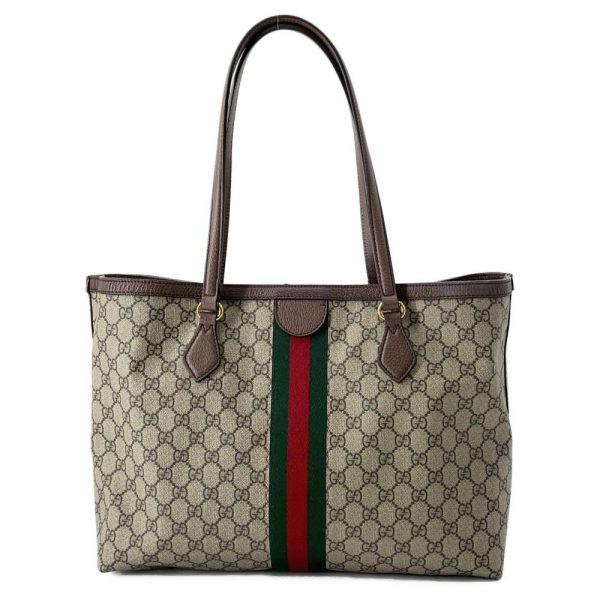 9383449 03 Gucci Ophidia Web GG Pattern Tote Bag BeigeBrown