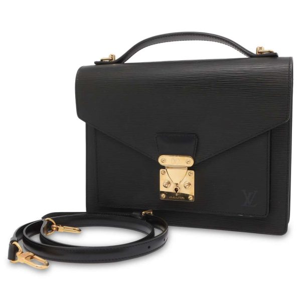 9394629 01 Louis Vuitton Epi Leather Monceau Handbag Black