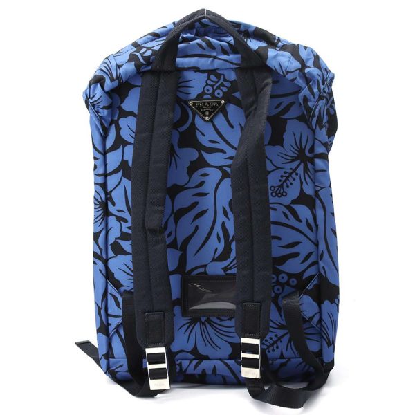 9395800 03 Prada Backpack Hibiscus Pattern Nylon