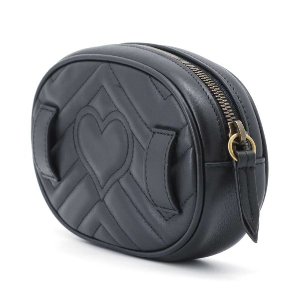 9396531 02 Gucci GG Marmont Quilted Waist Body Bag Black