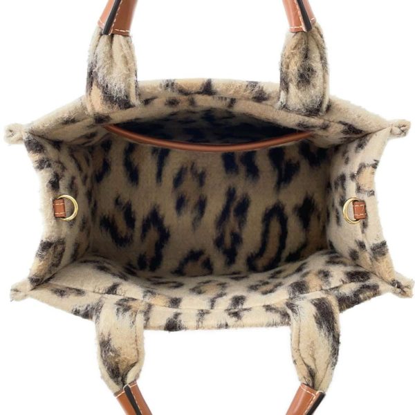 9398252 07 Celine Hippo Tice Leopard Wool Small 2Way Shoulder Bag