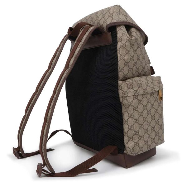 9421462 02 Gucci Skateboard Web GG Supreme Backpack beige