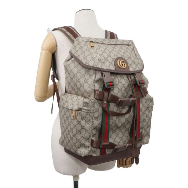 9421462 04 Gucci Skateboard Web GG Supreme Backpack beige