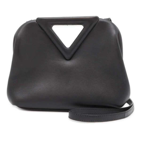 9427105 01 Bottega Veneta Small Point Triangle 2way Shoulder Bag Black