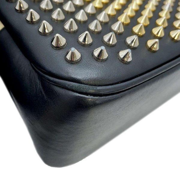 9428935 10 Christian Louboutin Studded Chain Shoulder Bag Black