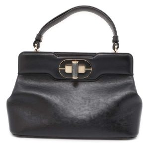 9428980 01 BVLGARI Isabella Rossellini 2way Totte Bag black