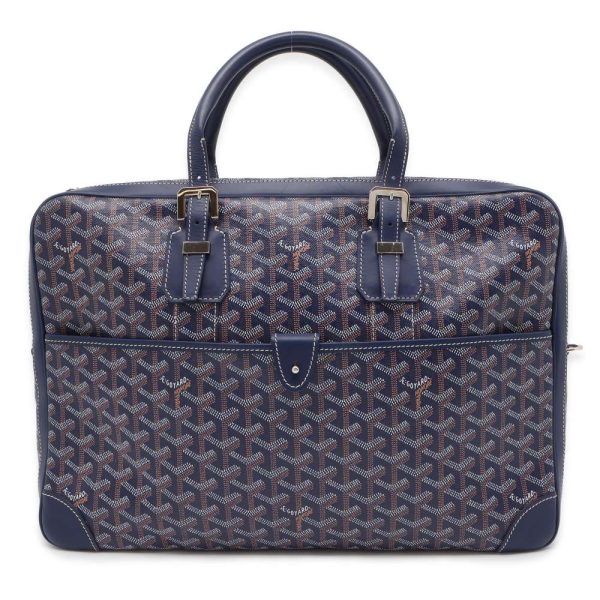 9431119 01 Goyard Herringbone Ambassador Tote Bag Navy