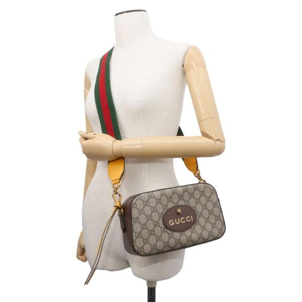 9438859 04 Gucci Neo Vintage Messenger Shoulder Bag BeigeBrownYellow