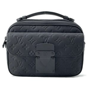 9441187 01 Louis Vuitton Pochette Double Zip Monogram Empreinte Black