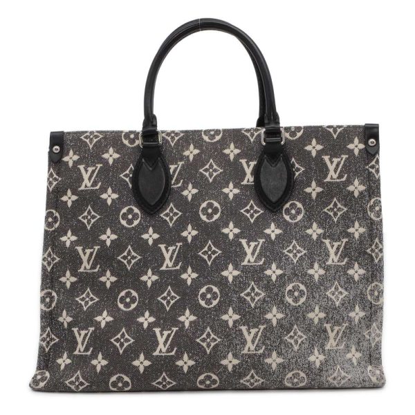 9441408 01 Louis Vuitton On the Go MM Tote Bag Denim Gray