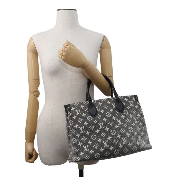 9441408 04 Louis Vuitton On the Go MM Tote Bag Denim Gray