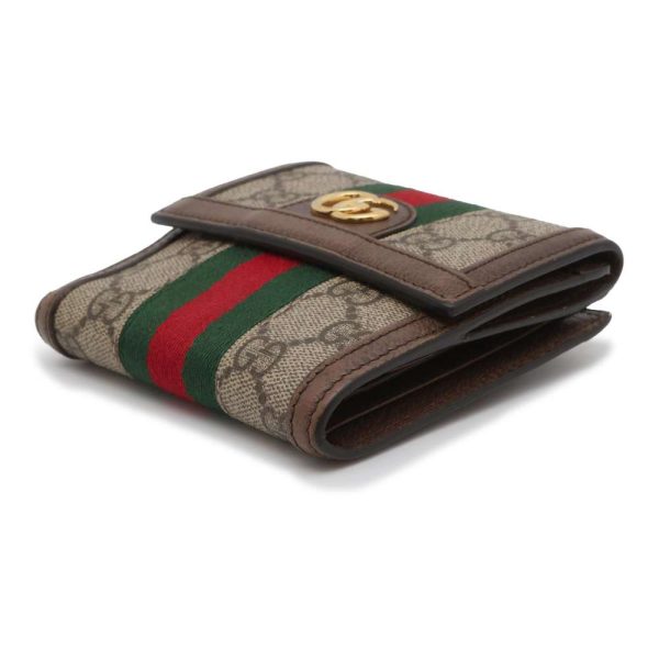 9444195 02 Gucci Ophidia French Flap Wallet BrownRed