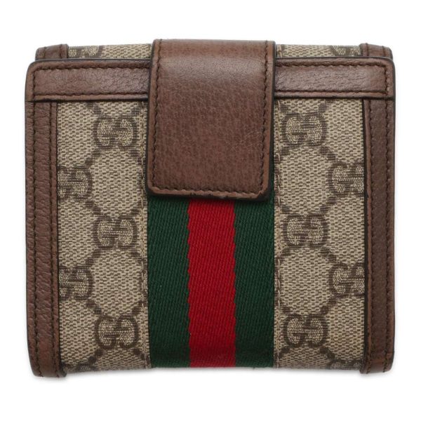 9444195 03 Gucci Ophidia French Flap Wallet BrownRed