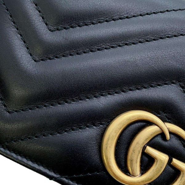 9445390 10 Gucci GG Marmont Quilted Mini Chain Shoulder Bag Black