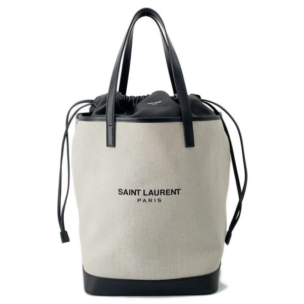 9461055 01 Saint Laurent Paris Teddy Drawstring Tote Bag Black